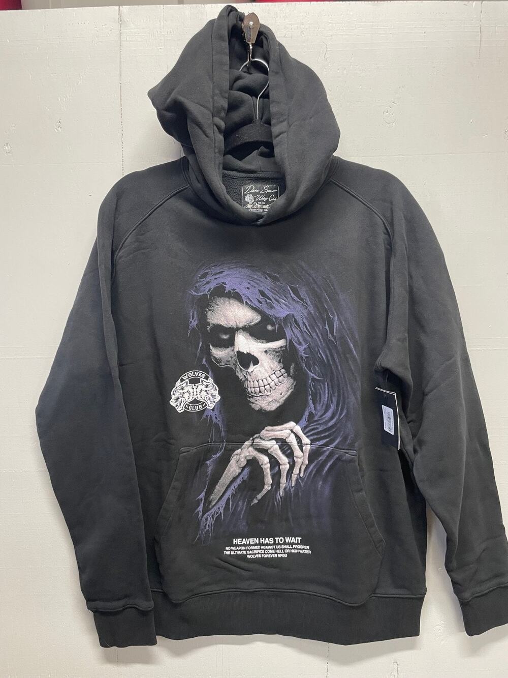 Darc Sport Wolves Club Size Small Hoodie Charcoal Skull New With Tags WOLVES